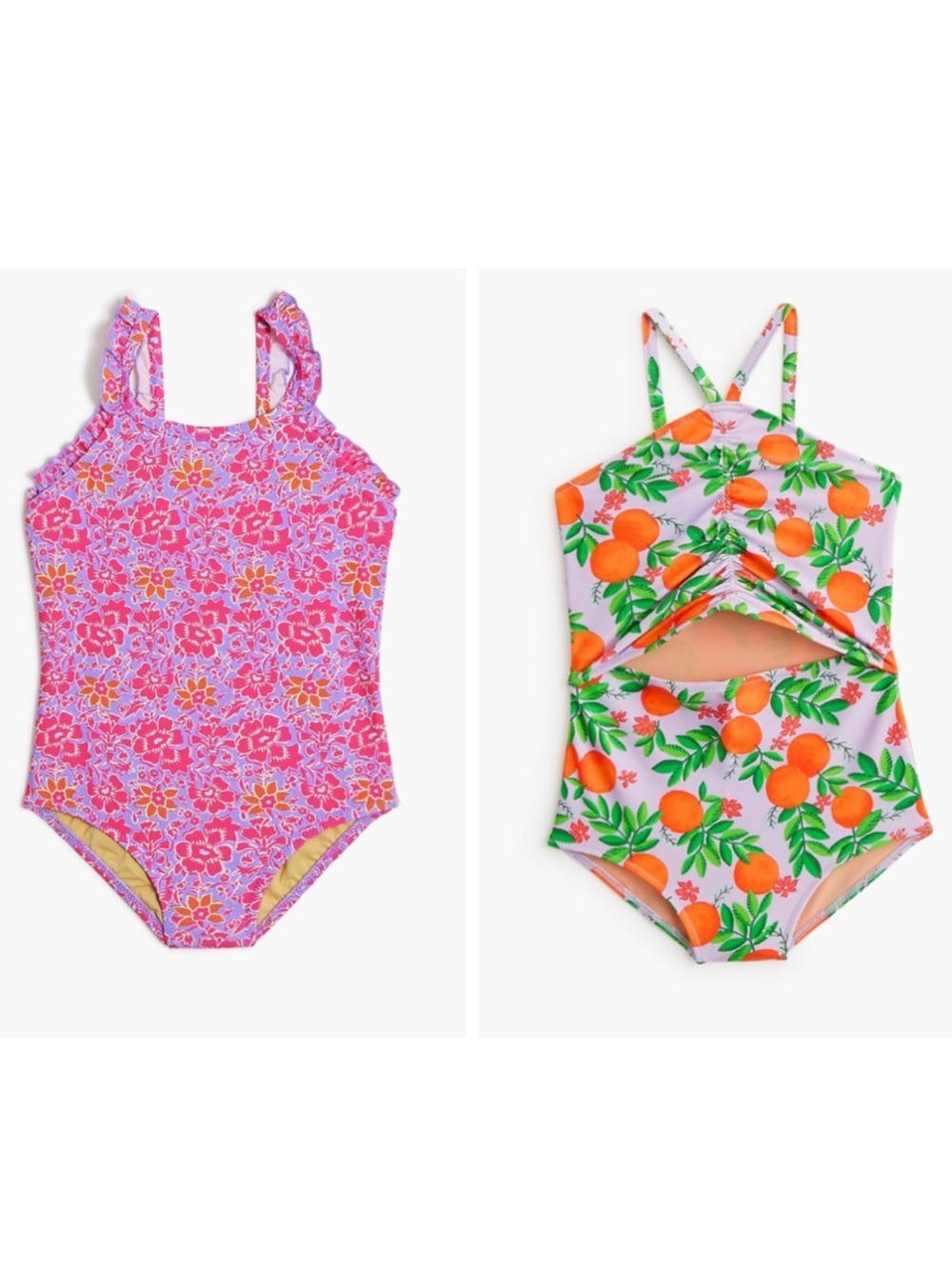 J. Crew Girl Bathing Suits One Piece Swimsuit Bundle Of Two Floral Size 10